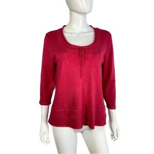 I.N. Studio Petite Dark Melon Laced Color Knit Top